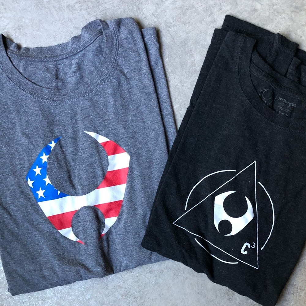 2x XL Hylete short sleeve t-shirts grey and black